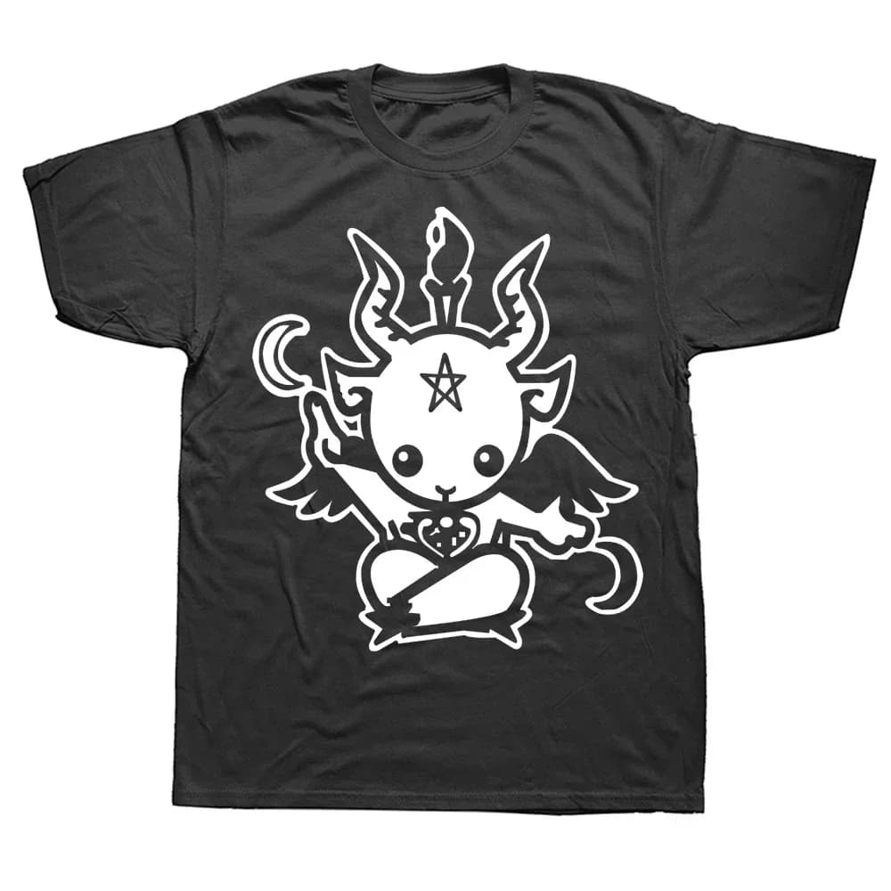 Nuovo stile estivo capra satanica Baphomet Cartoon T Shirt donna manica corta stampata T-shirt marca maglietta donna abbigliamento moda