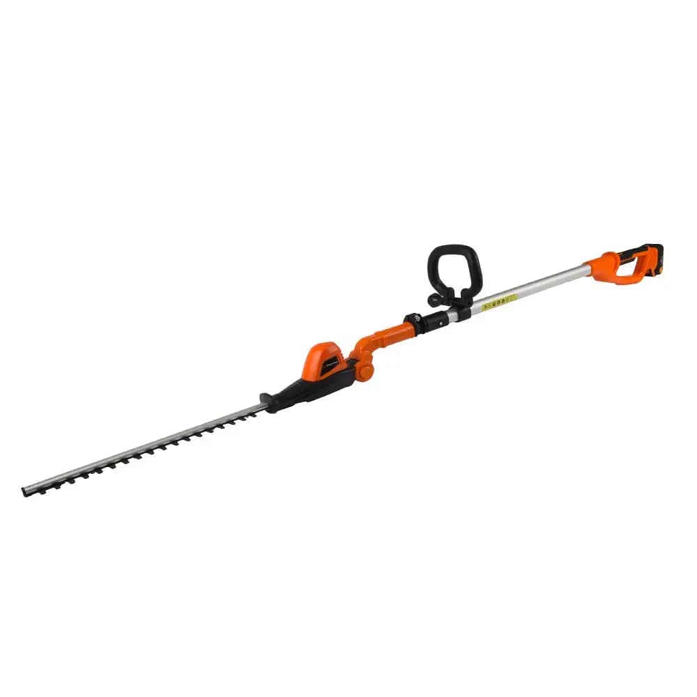 Tagliasiepi a Palo Senza Fili 20V con Testa Regolabile, Tubo Telescopico, Batteria agli Ioni di Litio e Caricabatterie
