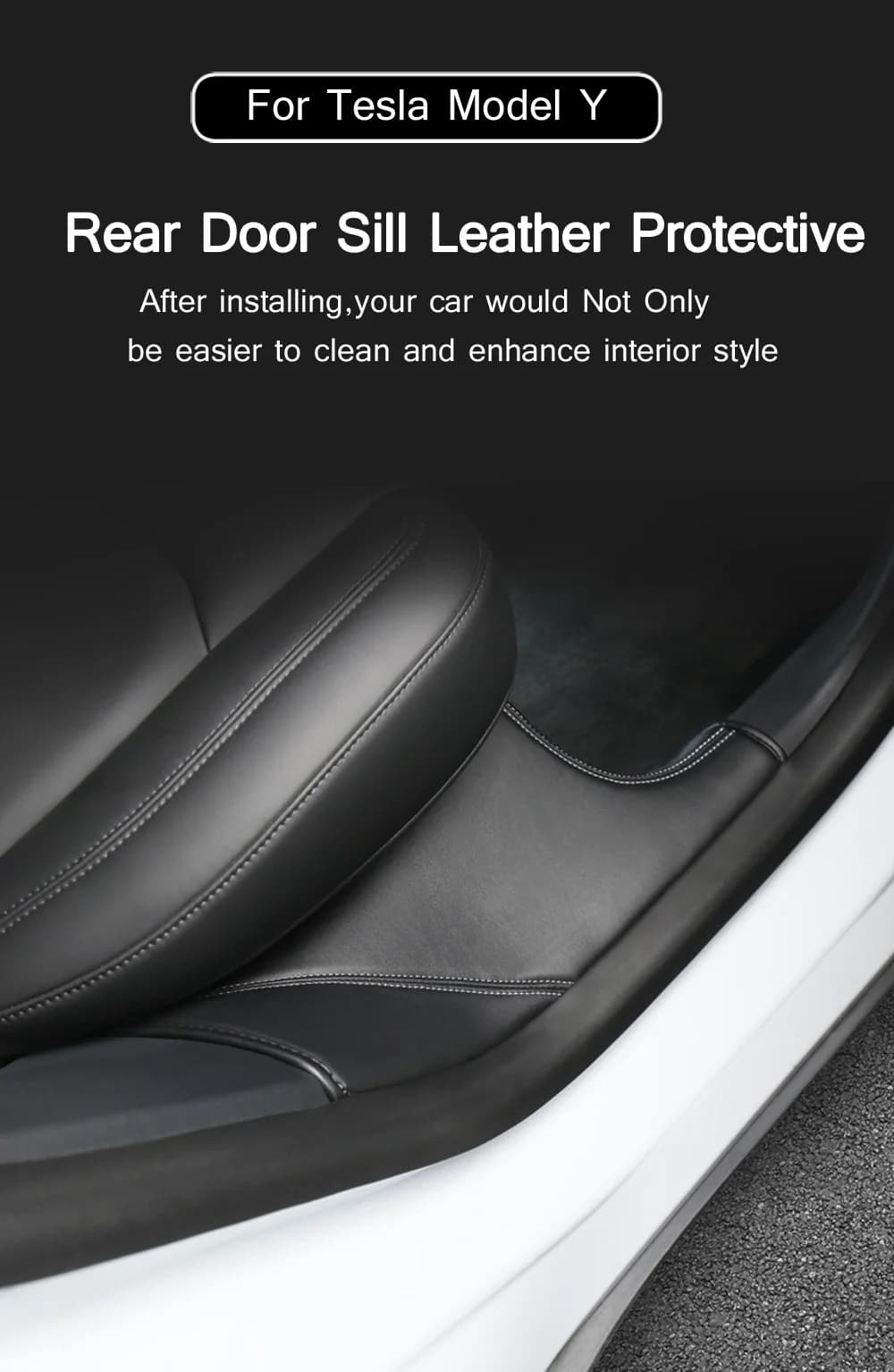 Auto Porta Posteriore Davanzale Della Protezione Per Tesla Modello Y 2022 Sedile Posteriore In Pelle Anti-sporco Zerbino Anti Kick Pad Modello Y 2023 Accessori Auto