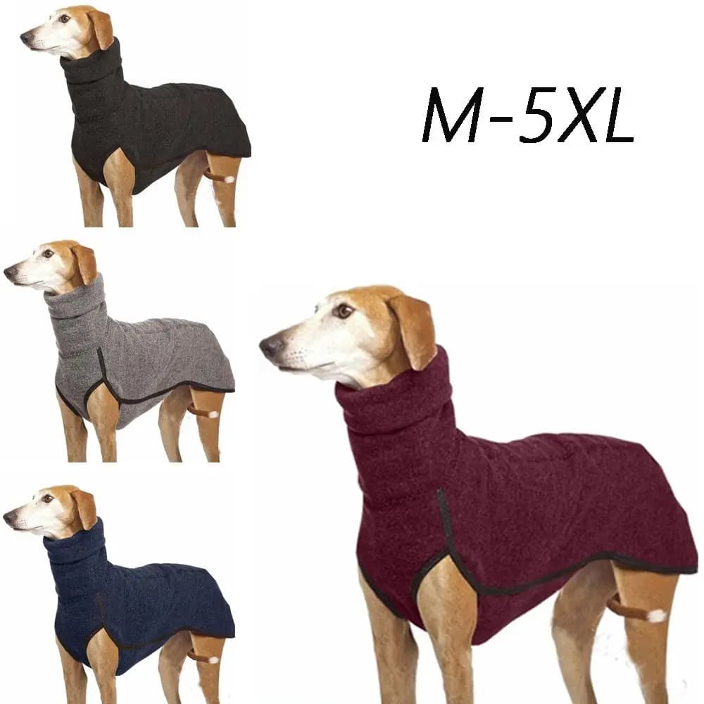 Cappotto Invernale per Cani Greyhound e Pitbull - Felpa Calda con Collo Alto, Gilet con Imbracatura Integrata, Giacca Spessa per Cani di Taglia Grande