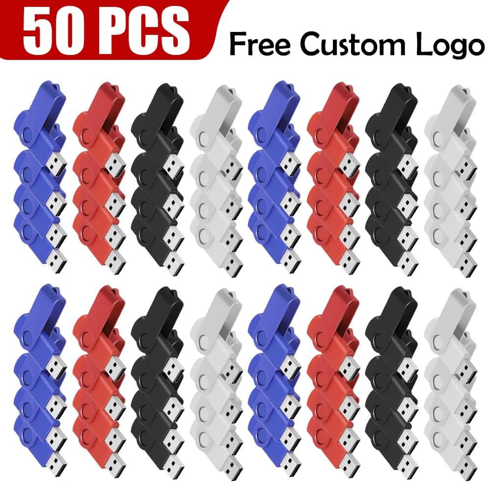 50 Pezzi Chiavetta USB 2.0 Pendrive 1GB 2GB 4GB nero/rosso/blu Pen Drive 8GB 16GB Memory Stick 32GB USB Stick 64GB Flash 128MB Regalo