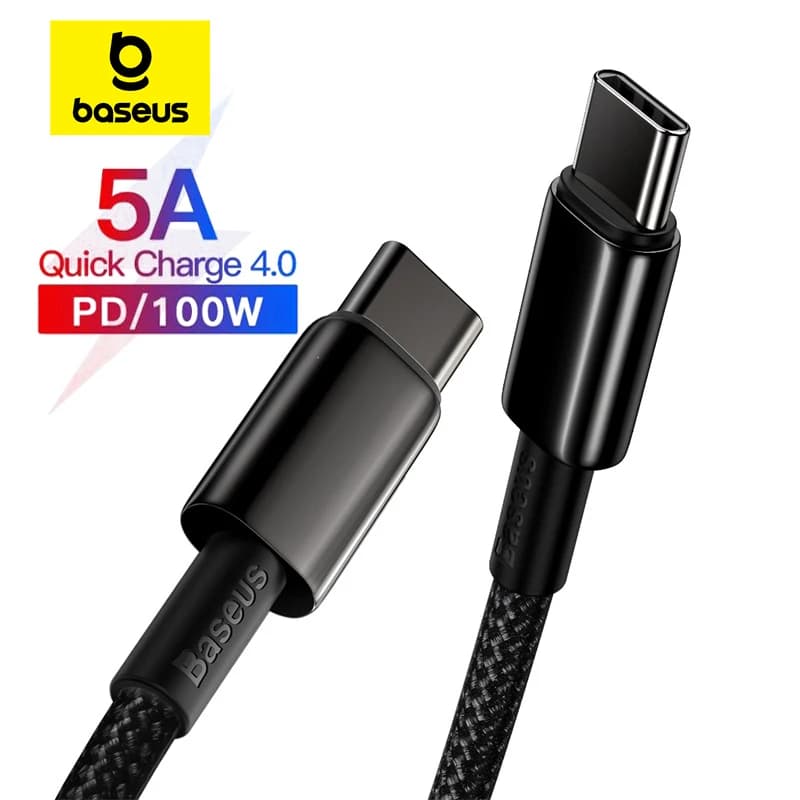 Baseus cable 100W type C for iPhone 15 USB C PD fast charging cable for charger for Macbook Samsung Xiaomi type C USB cable C