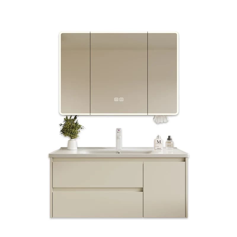 vento crema, mobiletto da bagno, mobiletto lavabo combinato, mobiletto a specchio intelligente, lavabo piscina.