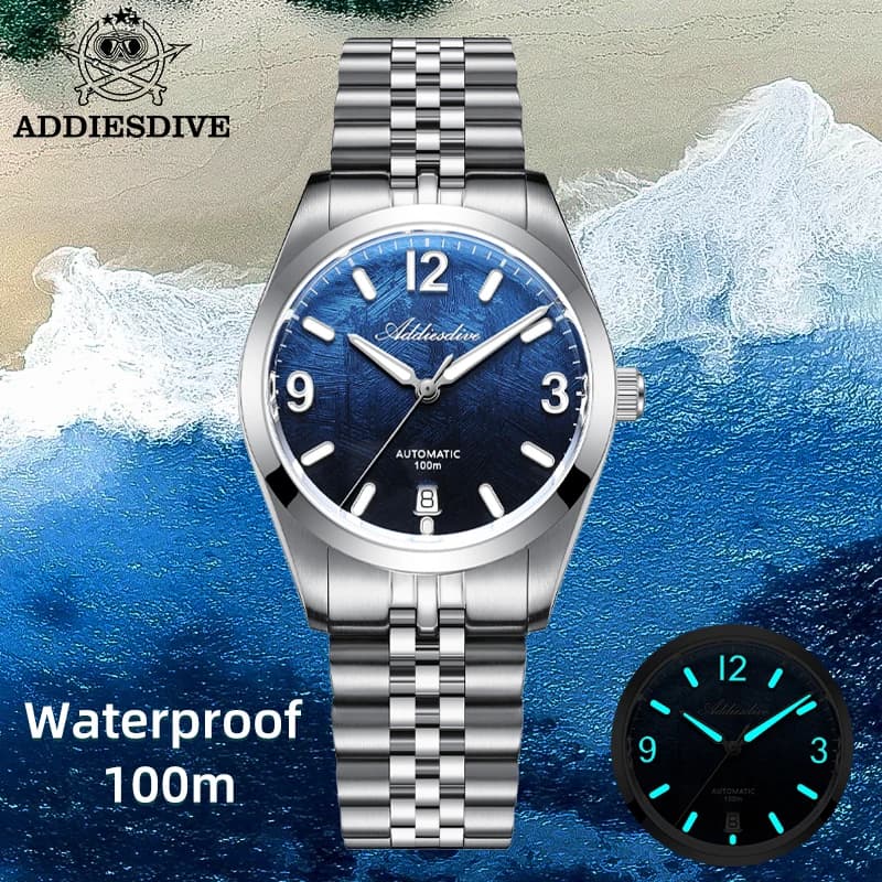 ADDIESDIVE 39mm Nuovo Orologio da Uomo AD2547 Zaffiro 8215 Orologio da Polso Meccanico Automatico Subacqueo 100m Impermeabile Luminoso Orologio di Lusso