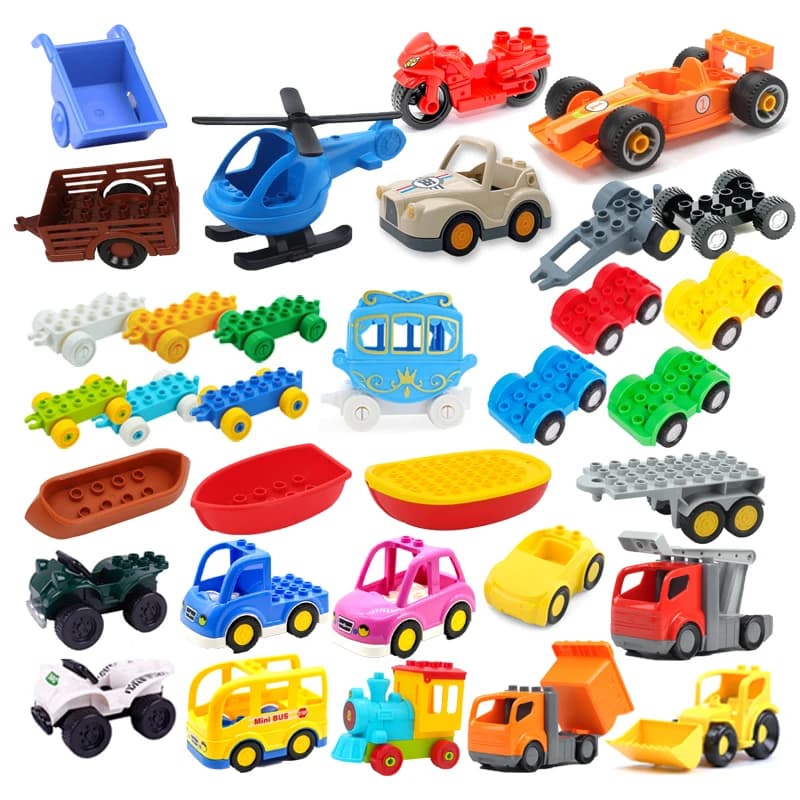 Blocchi di Costruzione Grandi per il Traffico, Accessori per Veicoli, Modelli di Auto da Inserire, Giocattoli Educativi per Bambini