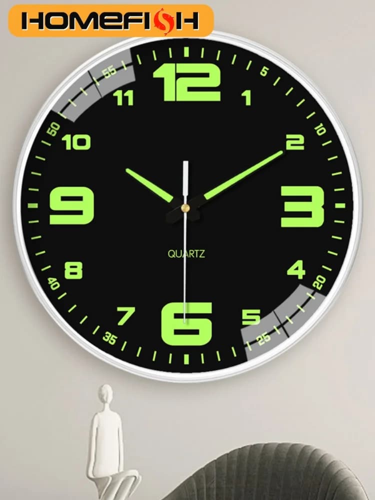 Orologio da parete luminoso da 8 pollici Orologio muto Orologio decorativo semplice Orologio da parete senza punzonatura Decorazioni per la casa Orologio decorativo per soggiorno