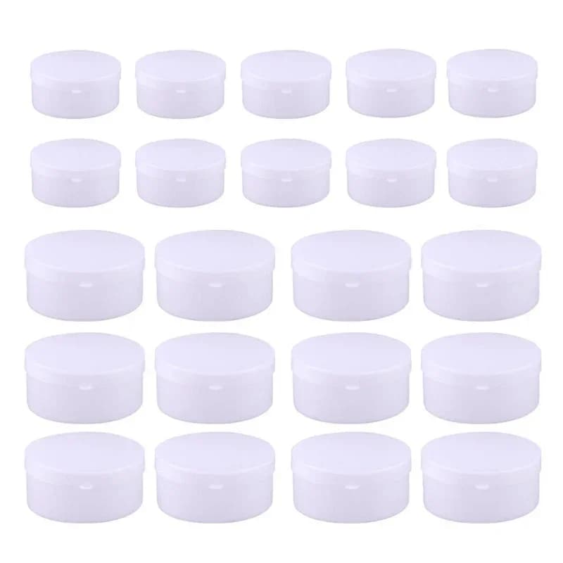 10 pezzi di vasetti cosmetici vuoti in plastica bianca da 5-100 g, contenitori ricaricabili per campioni di creme, lozioni, ombretti, polveri per unghie, balsamo per labbra
