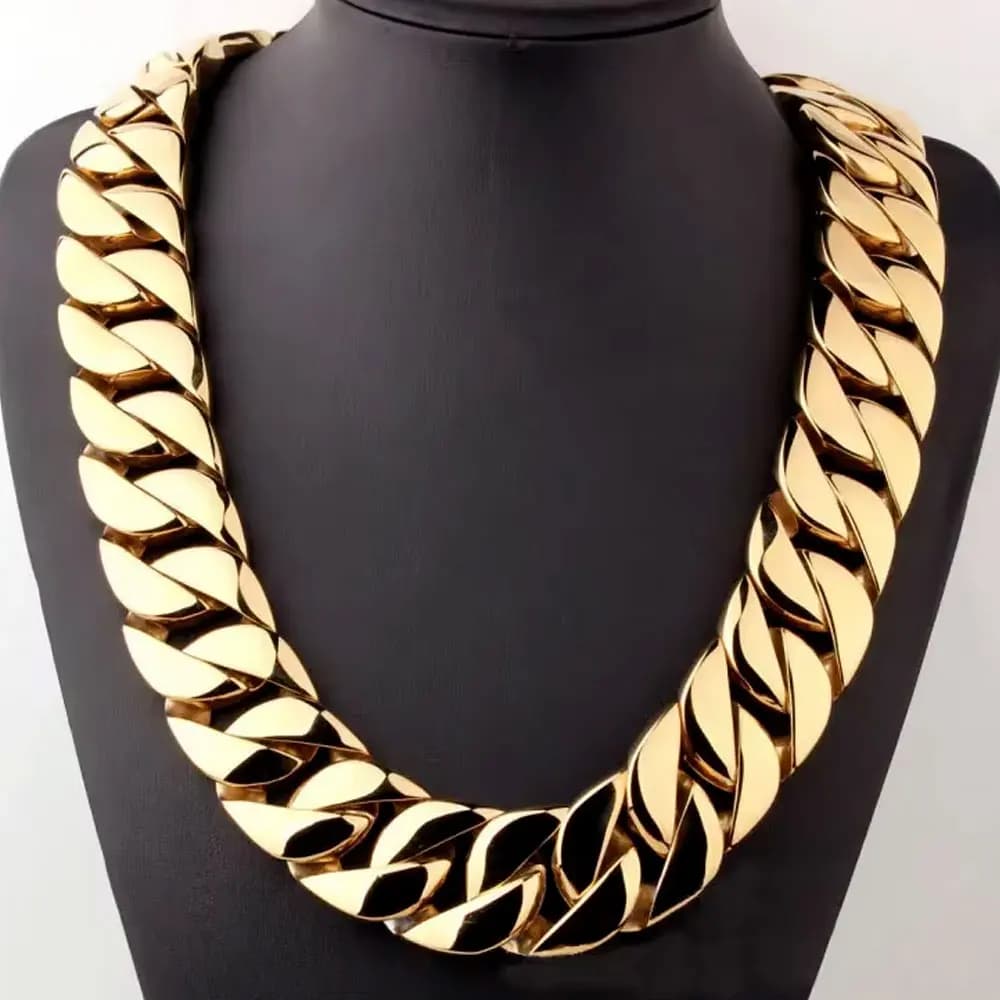 Collana da Uomo Hip Hop con Catena Cubana Pesante di Lusso da 23mm, Superficie a Specchio, Gioielli e Accessori Moda, Miglior Regalo di Compleanno