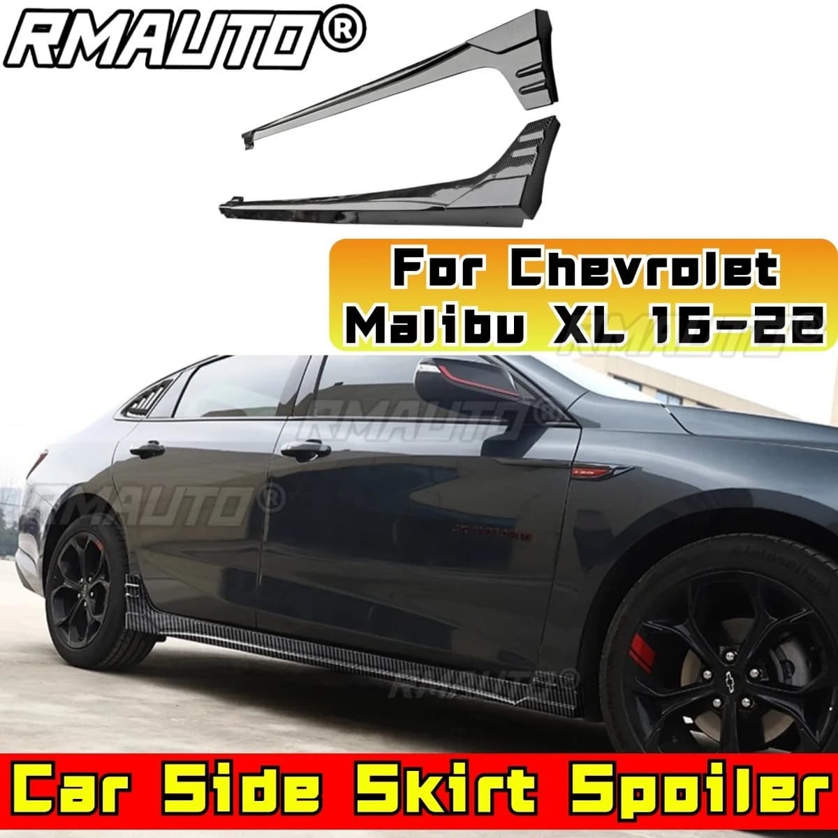 For Chevrolet Malibu XL 2016-2022 Car Side Skirt Lip Spoiler Splitter Diffuser Body Kit Side Skirt Splitter Modification Part