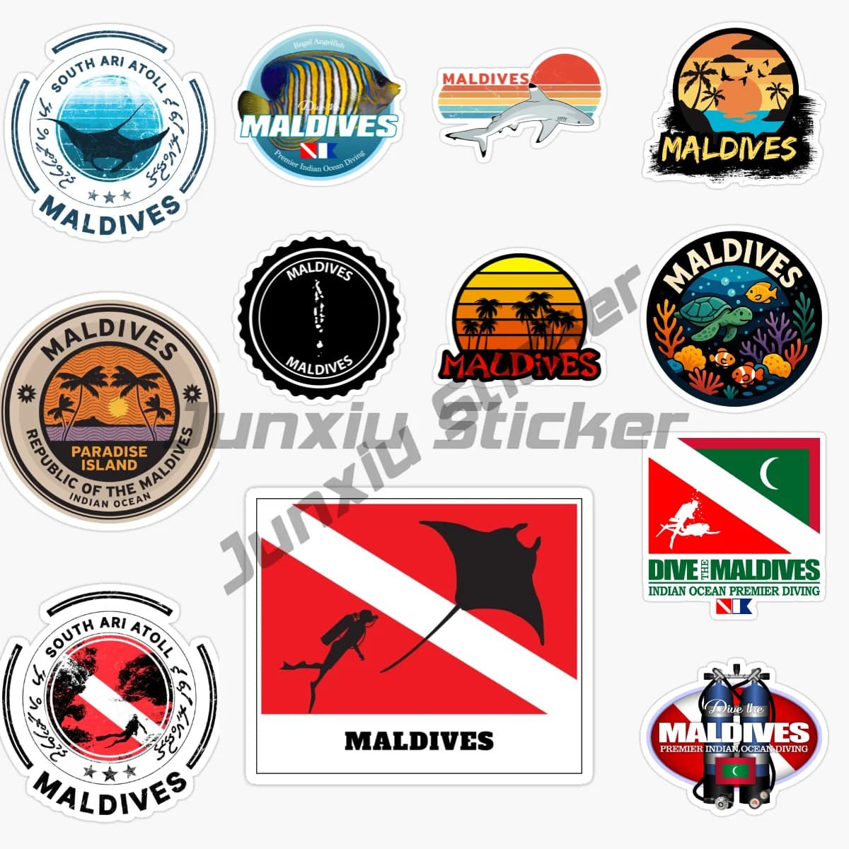 Maldives Diving Vacation Tourism Car Sticker Bike Styling Laptop Helmet Funny Decalcomania Sticker Stickers Stickers