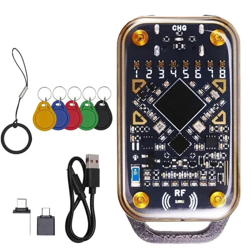 【DISPONIBILE】Emulatore di Smart Card NFC Chameleon Ultra + Lettore di Portachiavi RFID 5XUID 125Khz 13.56Mhz, Decodificatore di Carte, Duplicatore di Chip
