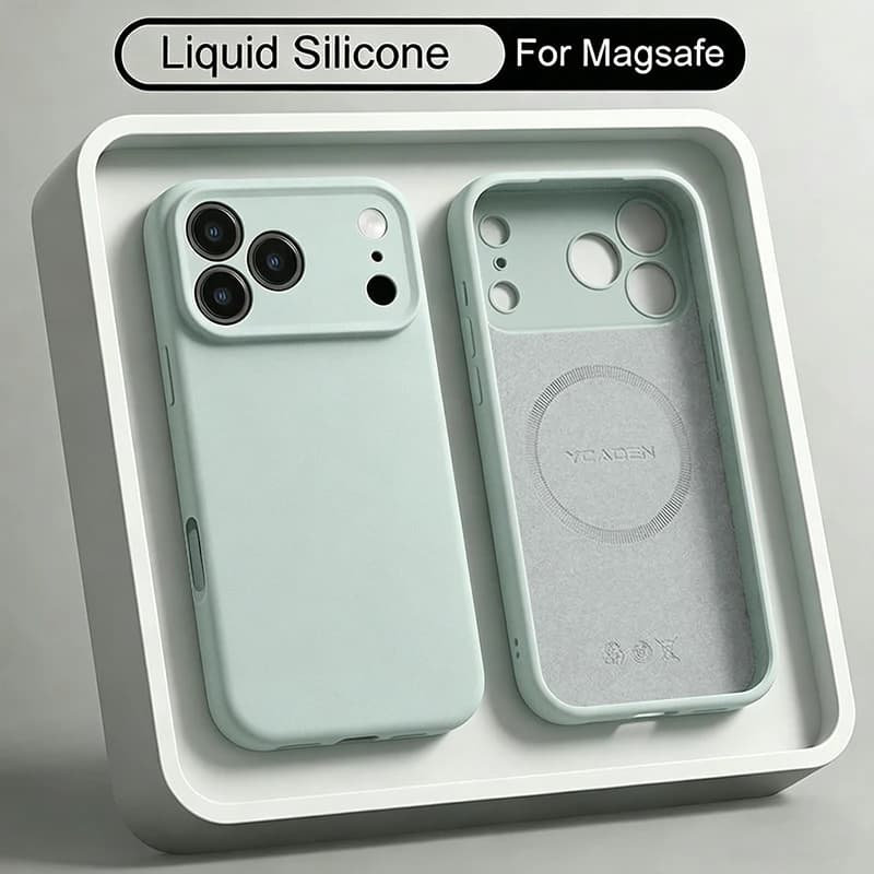 Custodia in silicone liquido magnetica per iPhone 17 Pro Max compatibile con MagSafe, cover morbida per iPhone 16 Pro Max 15 14 13 17E 16E