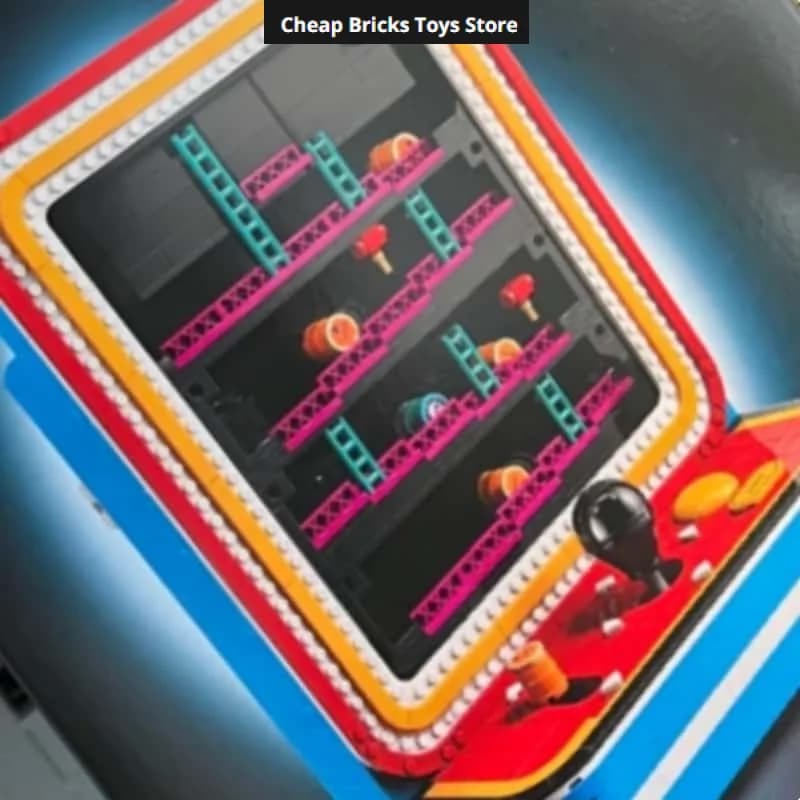 Retro Arcade Cabinet 1371pcs Christmas Gifts for Adults Toy Bricks Building Blocks Compatible Vintage Game Console Display Model