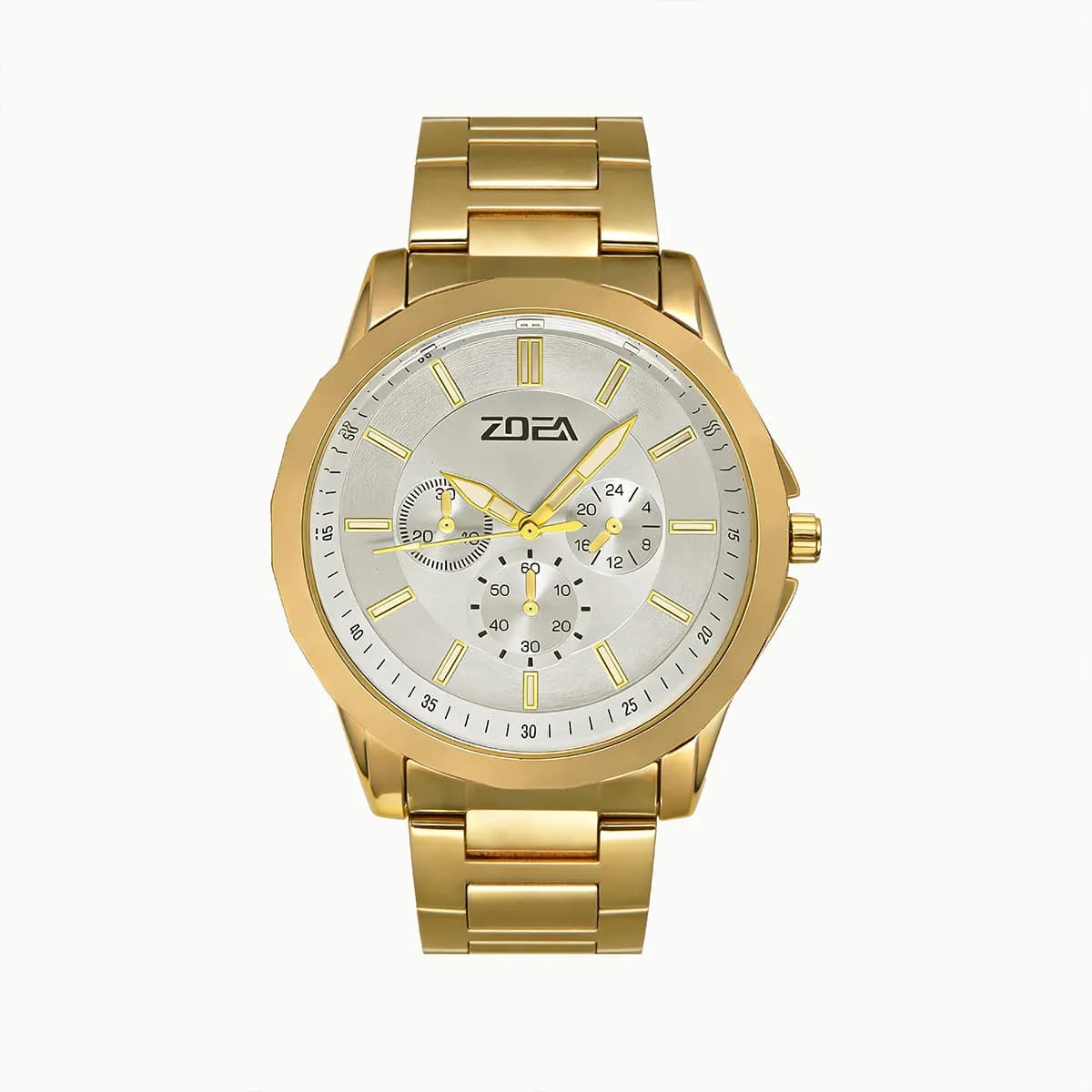 Orologio da Polso Cronografo al Quarzo ZOEA per Uomo, Lancette Luminose, Impermeabile 30M, Cinturino in Acciaio Inossidabile, Stile Business Casual e Sportivo