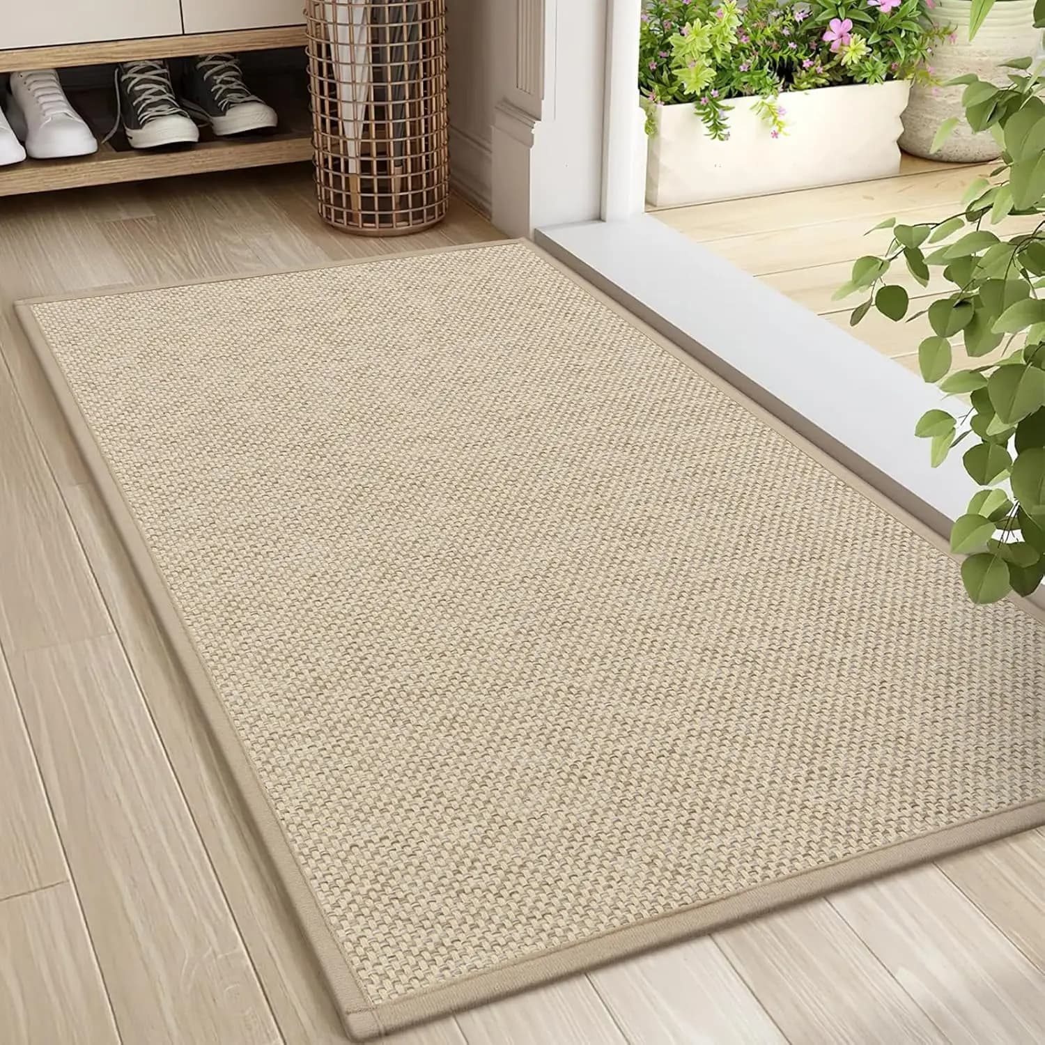 Tappetino Antiscivolo per Interni 24x36 con Base in Gomma, Lavabile e Assorbente per Ingresso, Colore Kaki