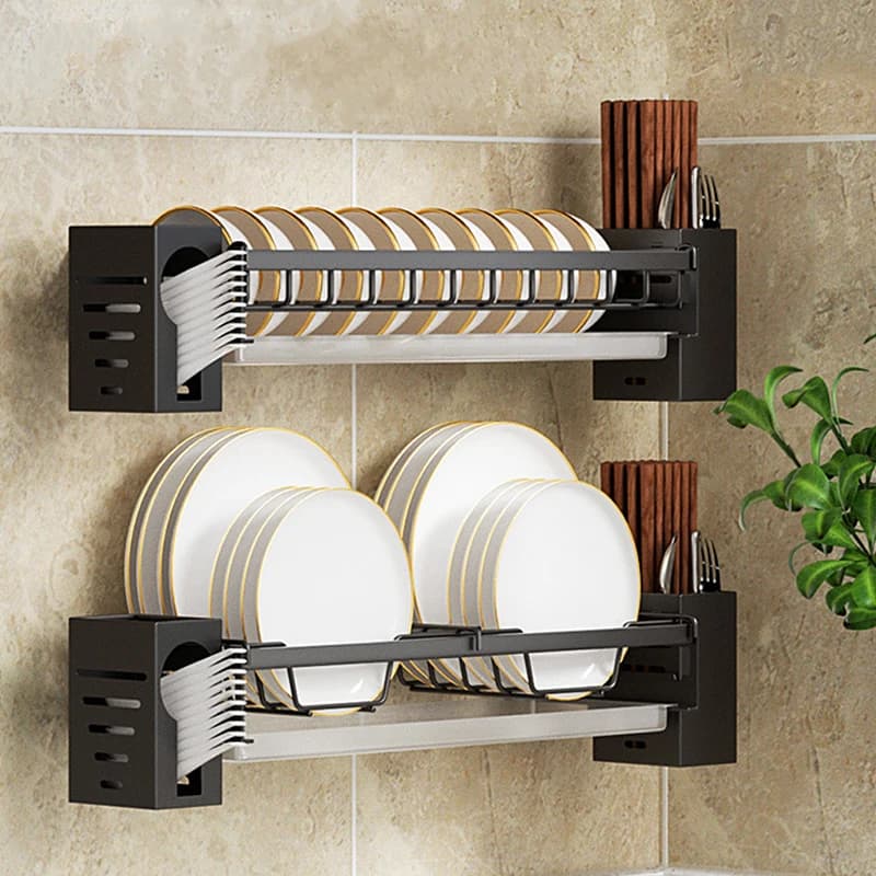 Kitchen Organizer without punching Shelves for drying Multifunction wall shelf for exhaust wands Spoiler Door crockery