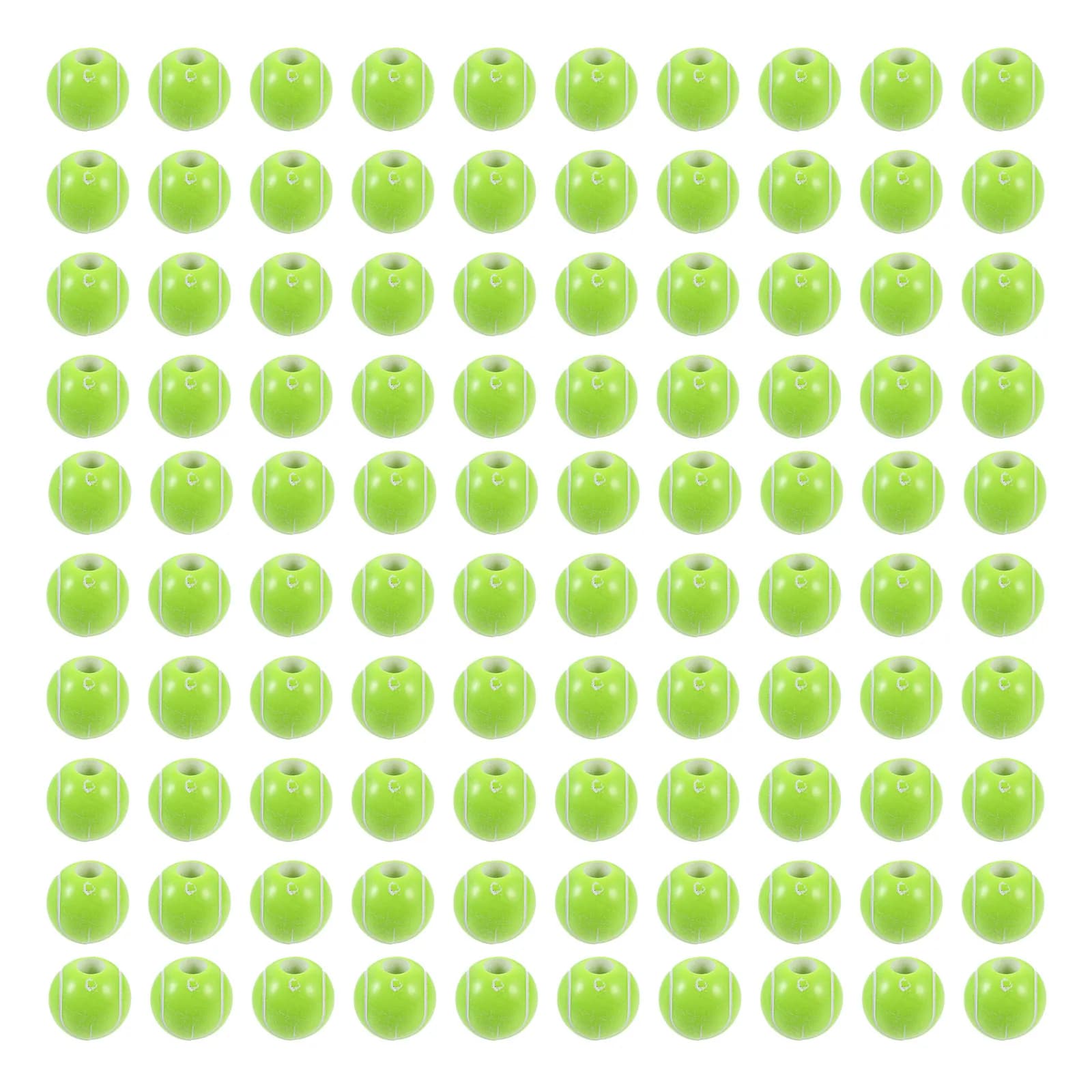 100Pcs Tennis Ball Beads for Bracelet Making Acrylic DIY Jewelry Beads Sports Theme Craft Supplies Hand Eye Coordination