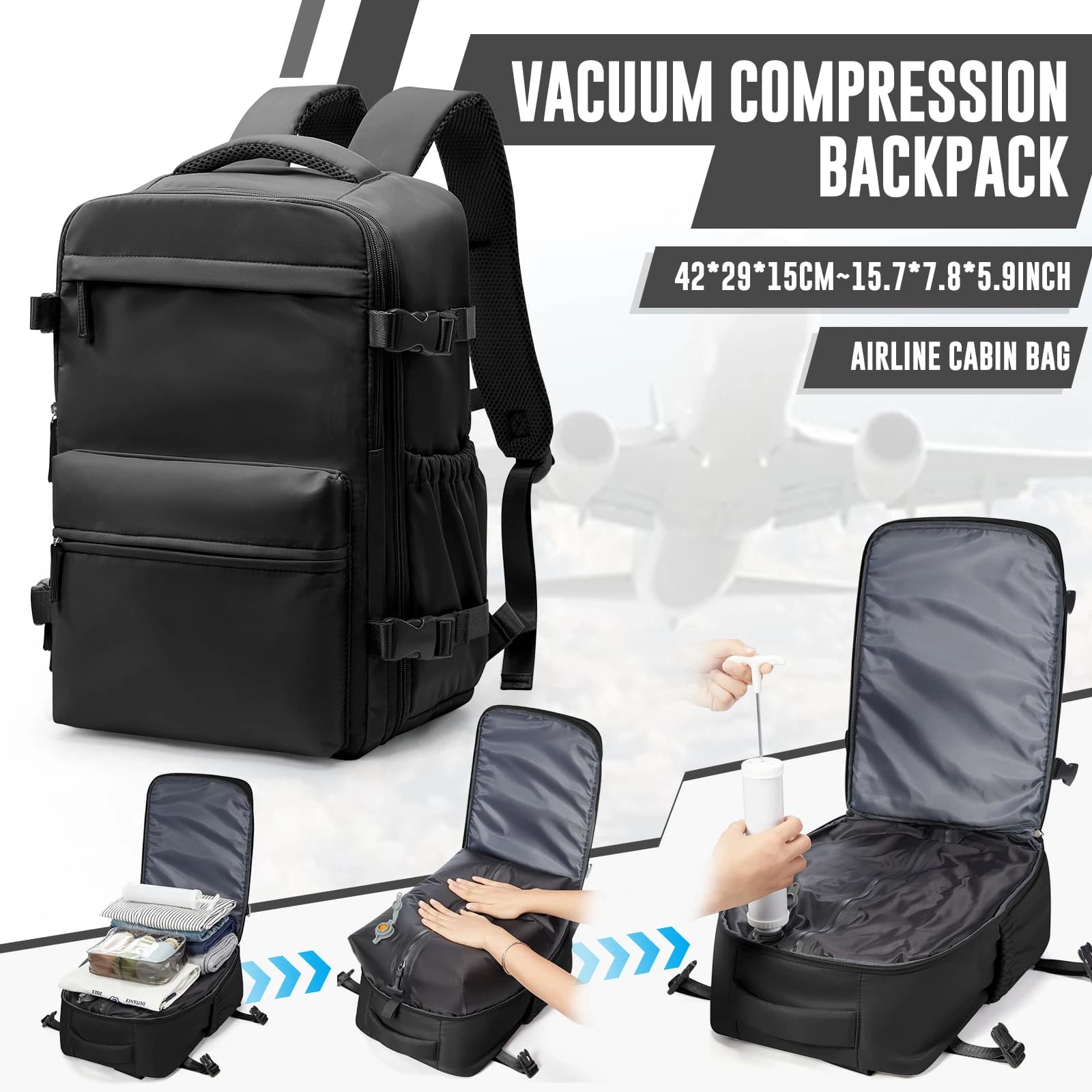 Vacuum backpack, Women's travel backpack, Work bag, Trekking backpack for weekend, PC backpack for men, Handbag