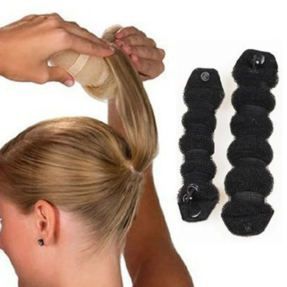 Simpatico bigodino per capelli a ciambella fai-da-te Acconciatura durevole Donut Bun Maker Strumento per trecciare facilmente Testa di polpette Creatore di capelli da donna