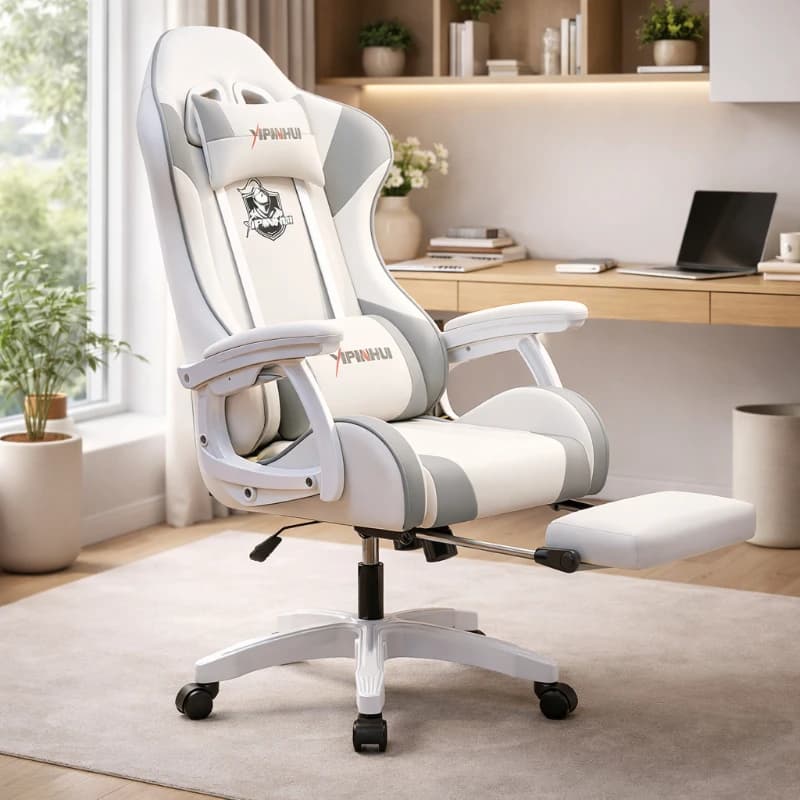 Gaming Chair Premium Ergonomic Reclining Office Chair Lumbar Support Adjustable Desk Chair for Live Streaming Gaming