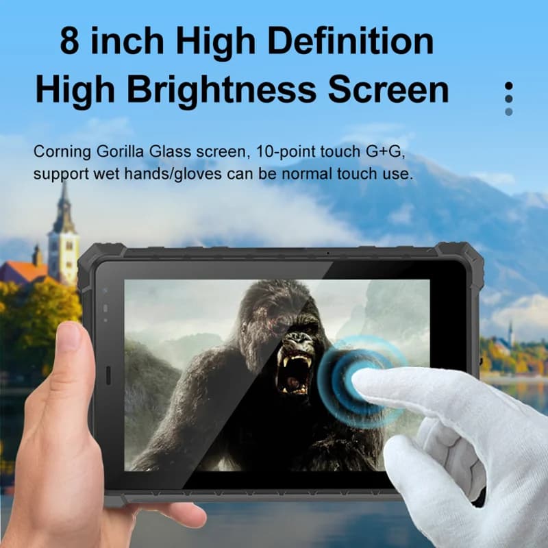Tablet robusto da 8 pollici con sistema operativo Windows 11 CPU I7 16G+256G IP68 4G LTE Scanner di codici a barre 2D Linux Ubuntu - Computer mobile industriale