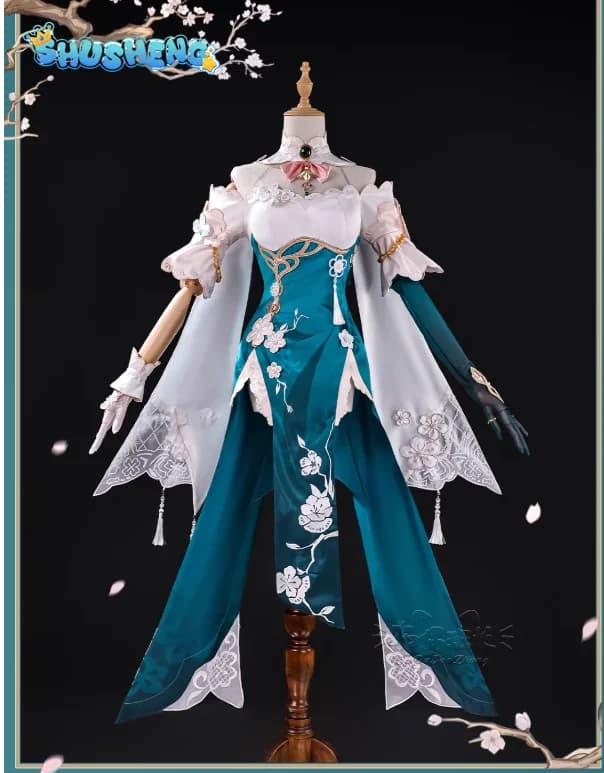 Honkai: Star Rail Ruan Mei Cosplay Costume, Uniform Dress Sweet Retro, Party Dress and Role Games, New Chinese Style Cheongsam, Women's Clothing
