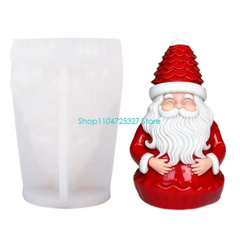 D8KF Santa Clause Silicone Mold Christmas Theme Silicone Mould For Epoxy Resin Craft Handmade Soap Chocolate