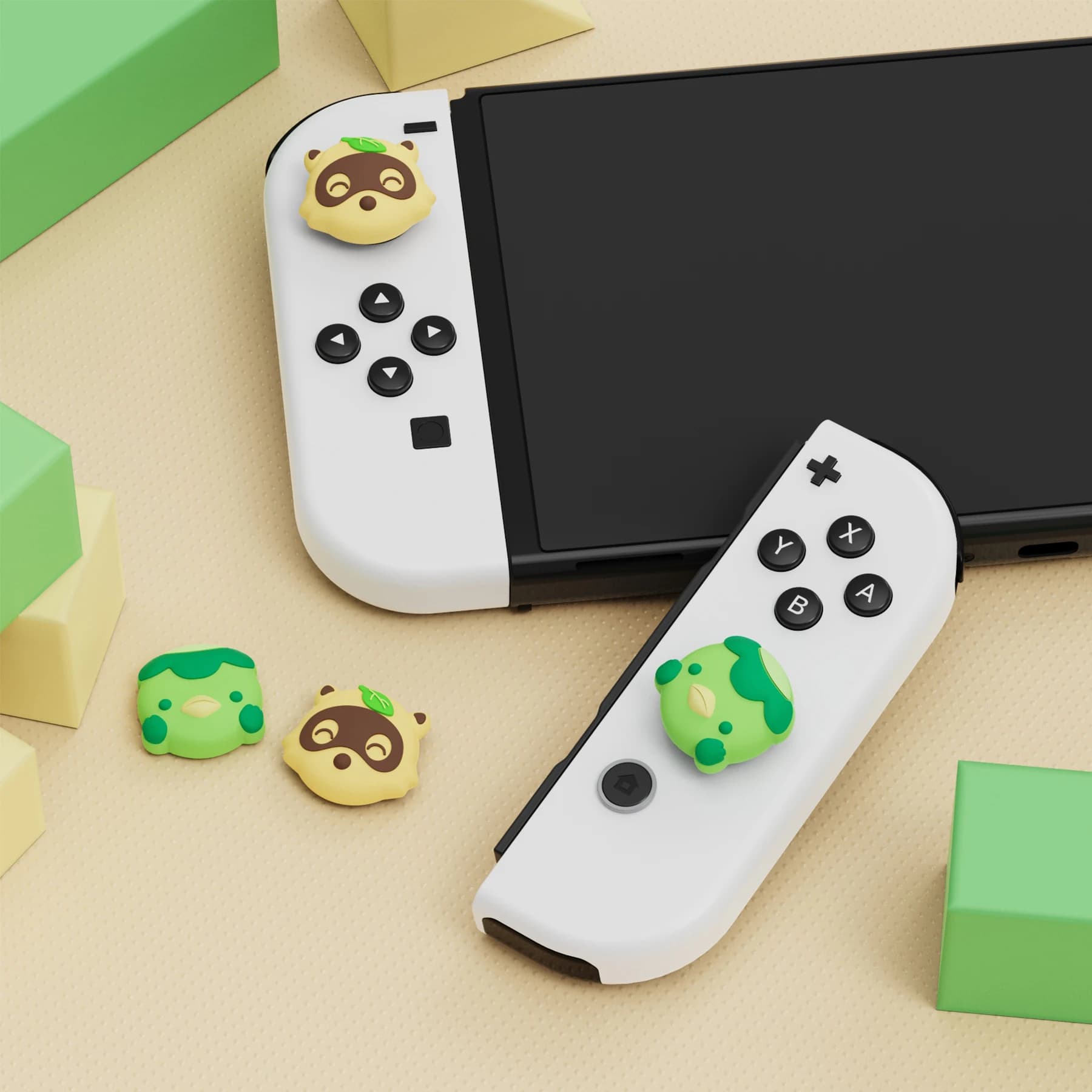 PlayVital Joystick Caps Copertura analogica Cappucci bilancieri Impugnature per pollice per Switch & Switch Lite & Switch OLED Joycon - Tanuki & Kappa