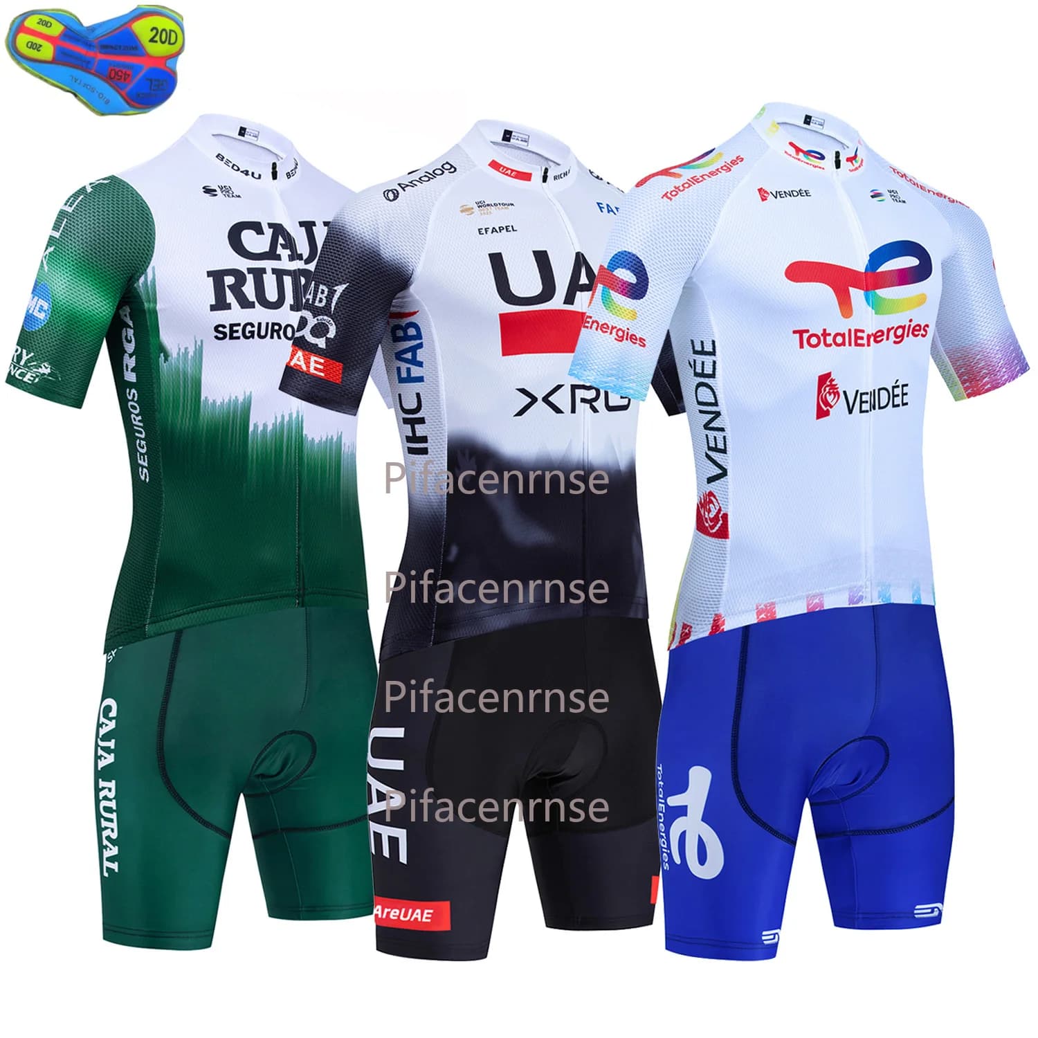 Completo da Ciclismo Bianco UAE, Maglia e Pantaloncini per Uomo e Donna, Abbigliamento per Bicicletta da Strada
