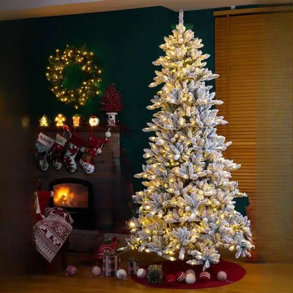 LED Christmas Tree Ring Lights Waterfall String Lights Topper Decoration for Home Garden Holiday Party Decor