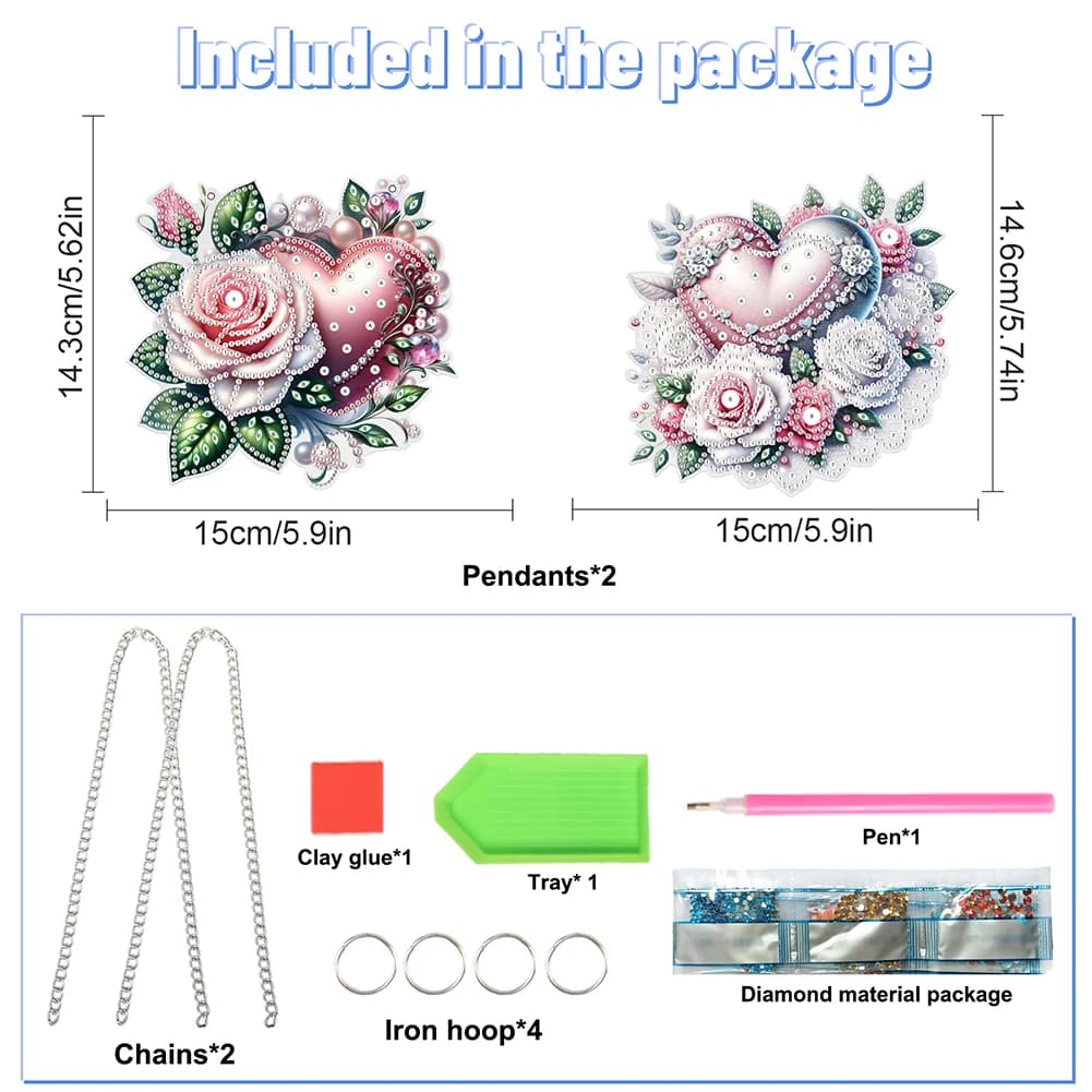 Kit Pittura Diamante 5D Fai da Te con Diamanti a Forma Speciale Parziale, Decorazione Floreale, Kit Ciondolo Artistico con Diamanti Fai da Te per Decorazione Finestre e Giardini