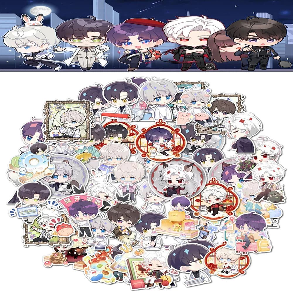50 pezzi Q versione dell'amore e dello spazio profondo adesivi Kawaii gioco creativo materiale per notebook Shen Xinghui adesivi per scatole di immagazzinaggio fai da te