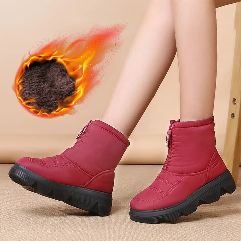 2025 Scarpe invernali Donna Stivali da neve Altezza crescente 5 cm Stivaletti invernali impermeabili Scarpe in cotone antiscivolo Taglie forti 41 D525