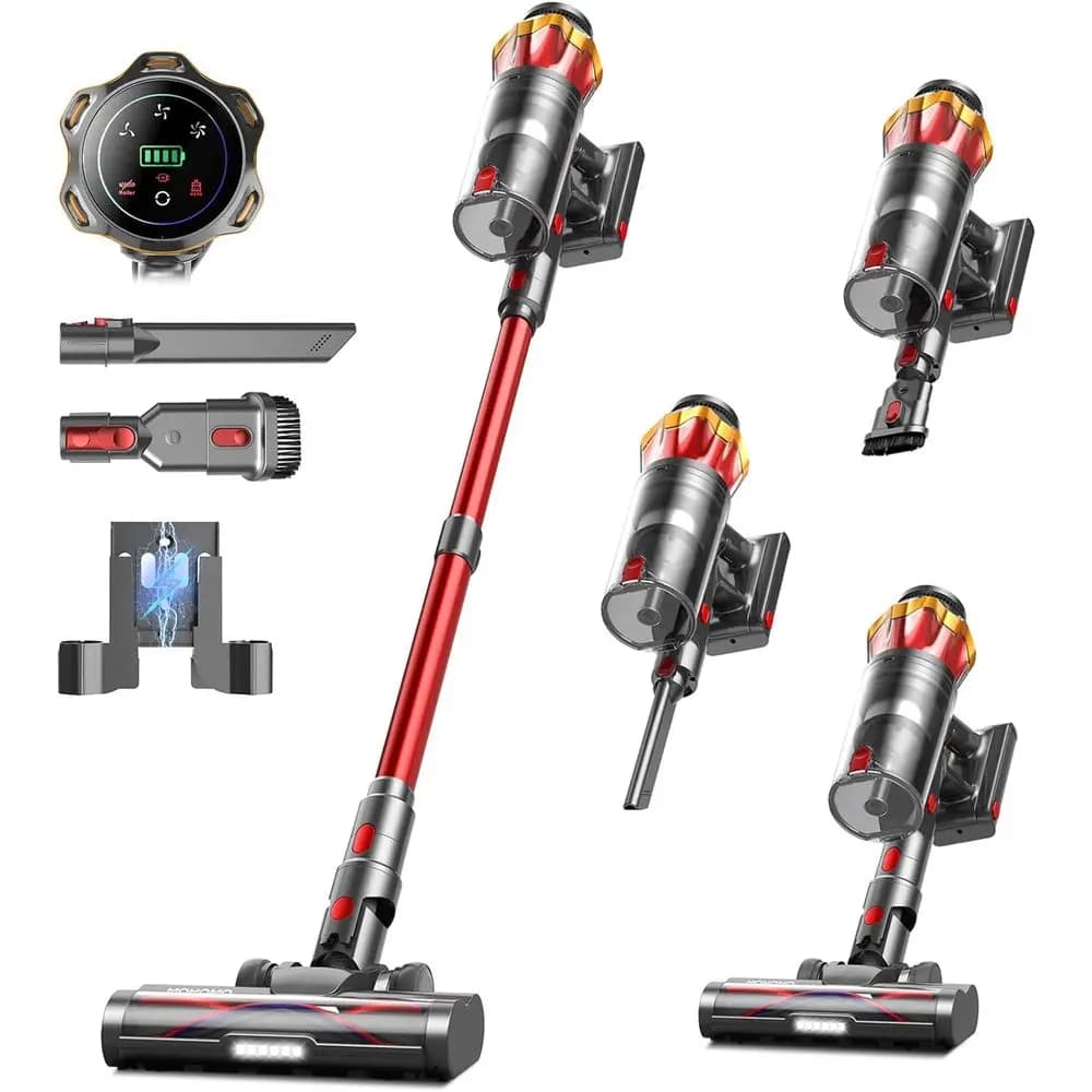Aspirapolvere a Bastone Potente da 650W, 55KPa, 70 Minuti di Autonomia, con Spazzola Anti-Imbracatura e Schermo OLED Touch per Casa, Pavimenti in Legno, Tappeti, Peli di Animali Domestici