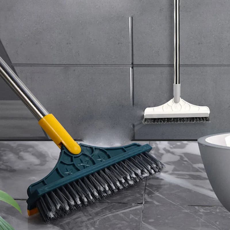 Spazzola per pavimenti del bagno, per lavare la superficie, spazzola per fughe, spazzola per piastrelle, con manico lungo, per lavare pareti e pulire il WC
