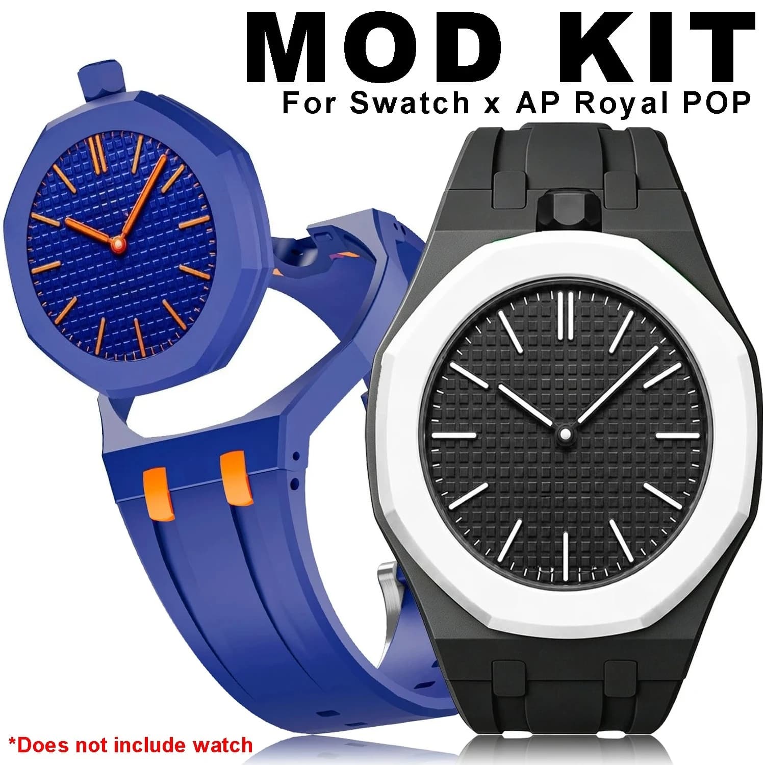 Ceramic Modification Kit For Swatch x AP Royal POP Biomaterials Watch Case Silicone Strap Pocket Changer To Wristwatch
