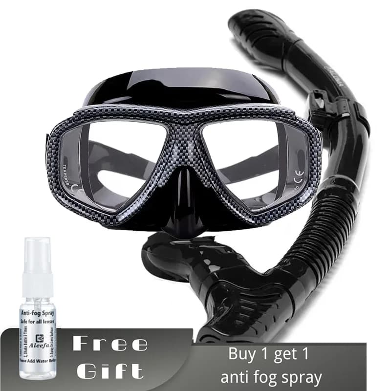 Underwater mask for myopia Snorkeling set with anti-fog spray for underwater fishing equipment Swim masks Eyewear Myopics