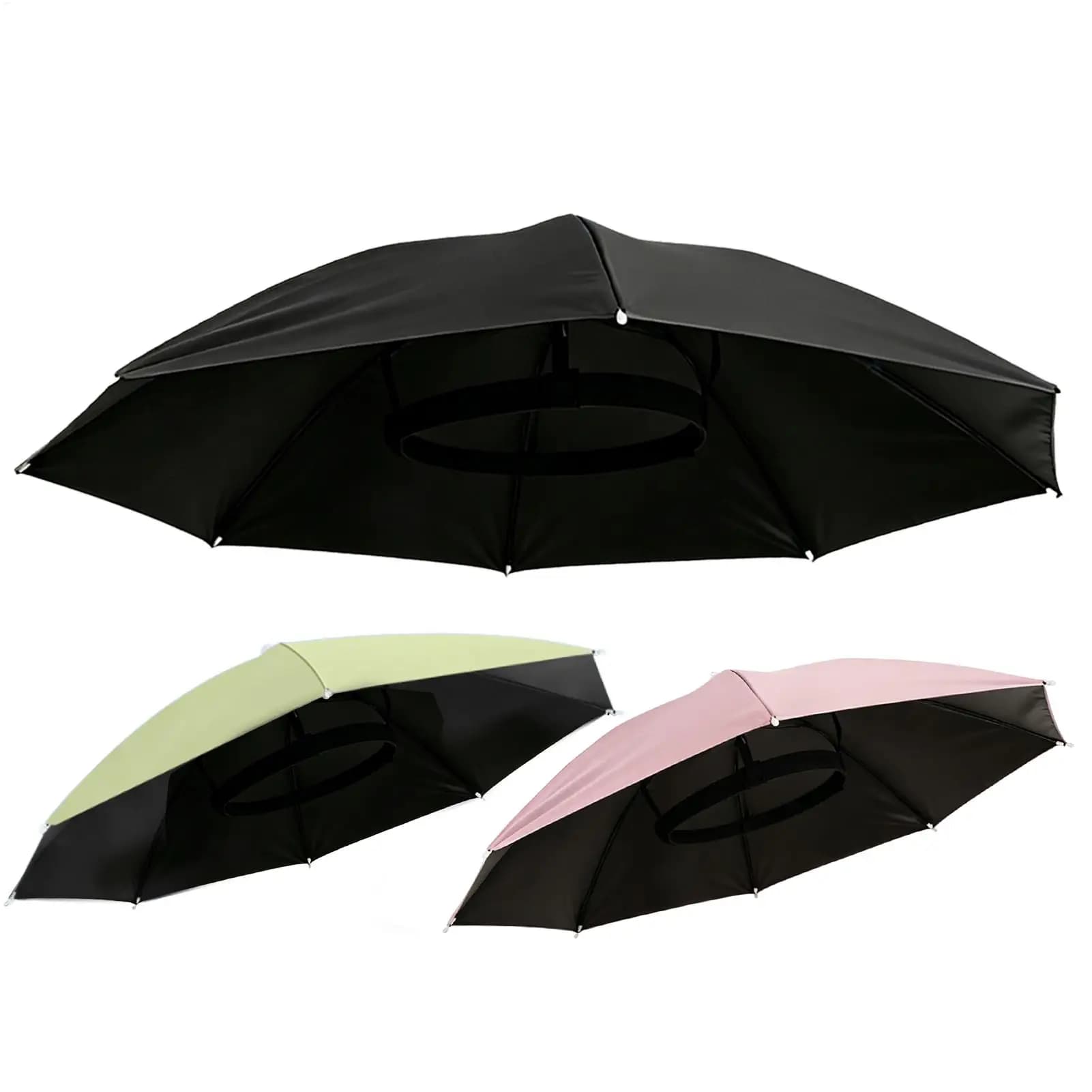 Folding Umbrella Hat Waterproof Hands Free Headwear Adjustable Sun Hat For Women Men Outdoor Beach Camping Hiking Fishing Golf
