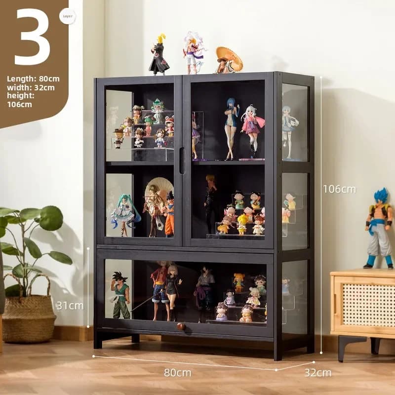 Vetrina per modellini Lego, mobiletto in vetro con luce, espositore domestico antipolvere, scaffale portaoggetti, scatola per giocattoli, vetrina per vino