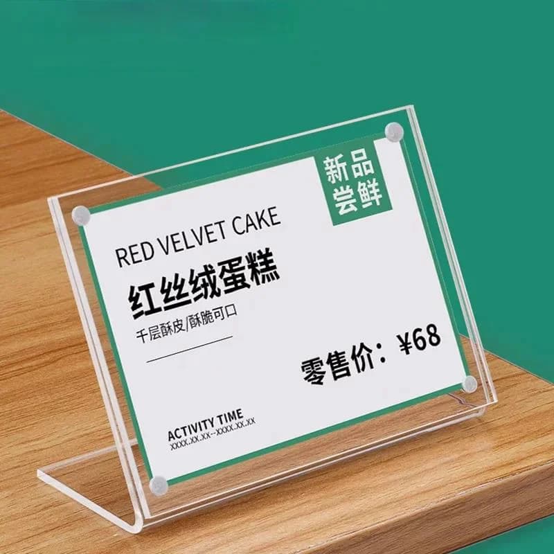 10 pz 90x60mm Tavolo Magnetico Mini Plastica Trasparente Prezzo Etichetta Etichette di Carta Menu Lista Dei Prezzi Telaio Acrilico Segno Titolare espositore