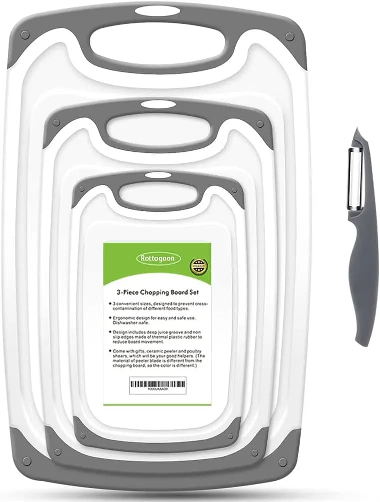 Set of 4 Sizes in Plastic with Anti-slip Feet, Sucking, Dishwasher Washables - Grey