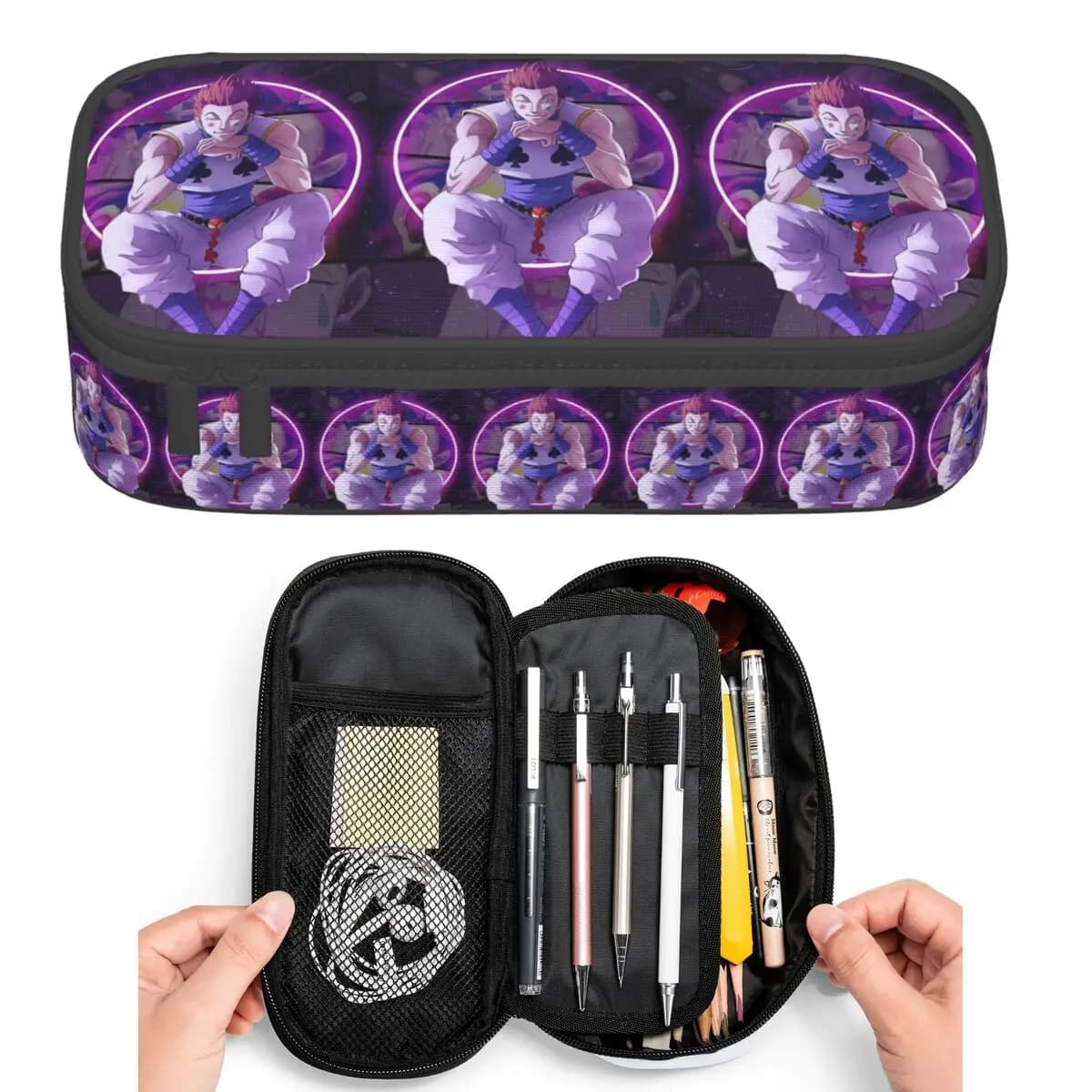 Astuccio Portapenne Hisoka Anime Hunter X Hunter Phantom Troupe Chrollo, Grande Capacità, Porta Penne