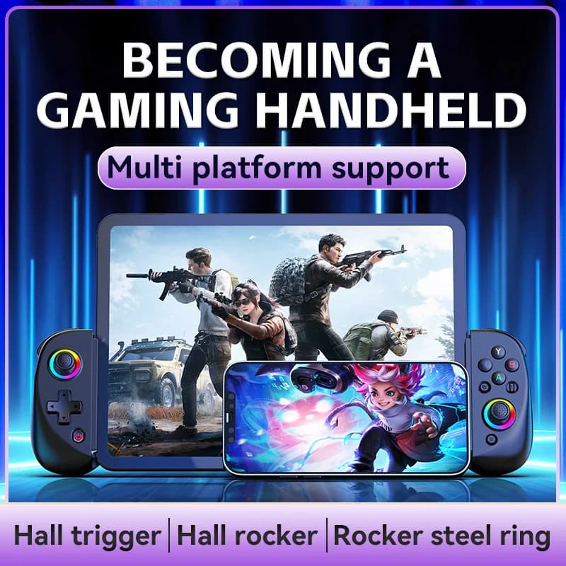 Controller di Gioco Wireless Estensibile per PS4/PS3 con Effetto Hall Doppio e Luci RGB per PC/iOS/Android/Tablet/Switch