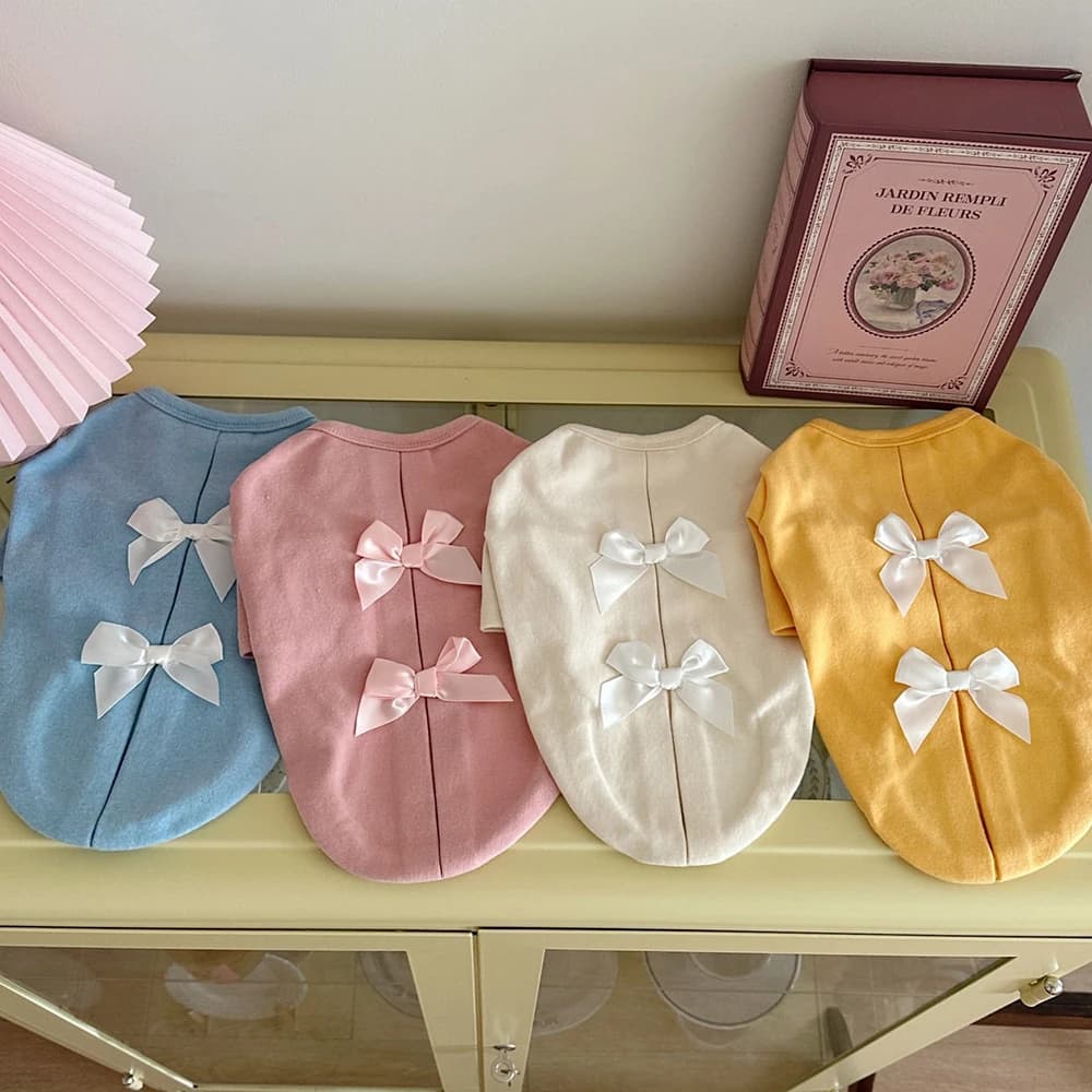 Pet Hoodie Coat Autumn Dog Cat Bow Embroidery Flower Warm Princess Daily Small Puppy Outfit