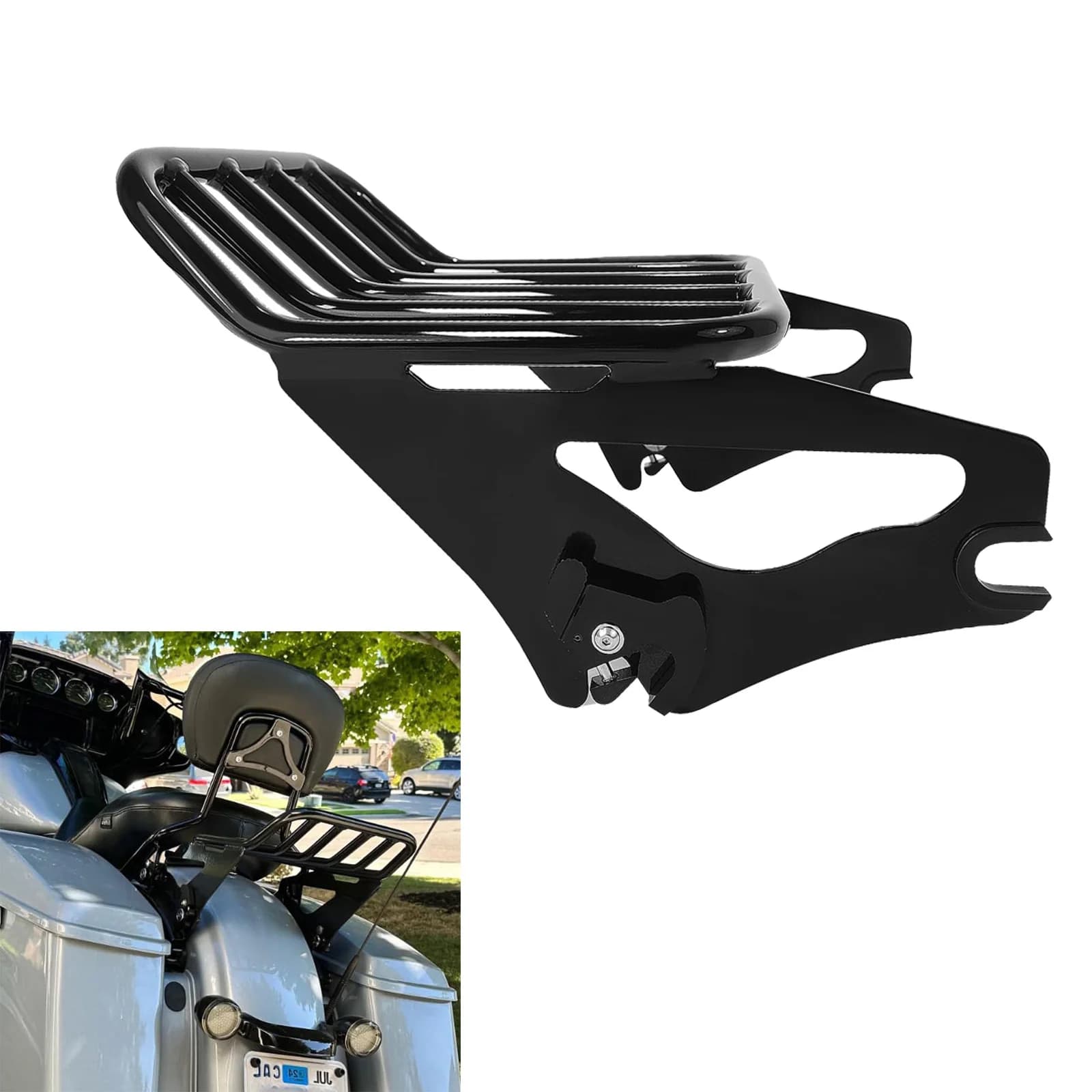 Portapacchi Staccabile per Moto a Due Posti per Harley Davidson Road King Special CVO Road Glide Street Glide ST Limited 09-26