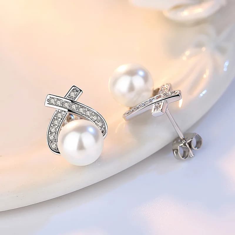 Orecchini in argento sterling 925 con perle d'acqua dolce a forma di fiore per donna, gioielli di lusso per matrimoni, accessori femminili eleganti, regalo alla moda