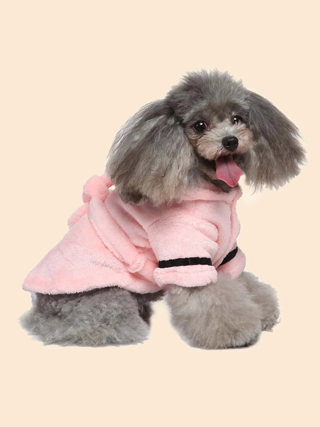 Accappatoio per cani. Materiale morbido e confortevole. Rosa e adorabile. Grigio e alla moda.