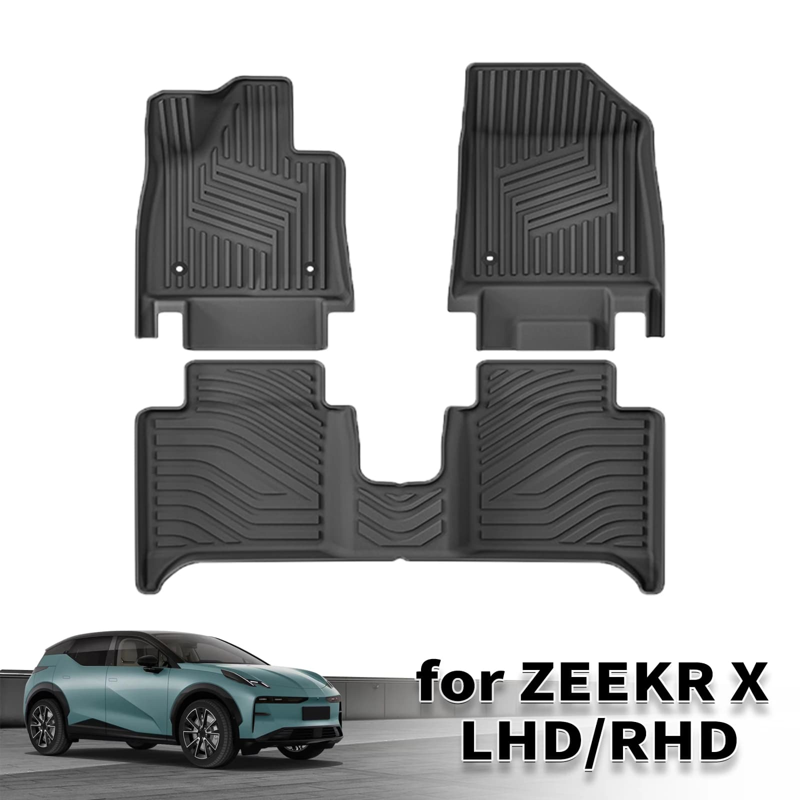 for ZEEKR X 2023 2024 Eco-Friendly TPE Floor Mats & Trunk Mats Cover All-Weather Protection Car Accessories