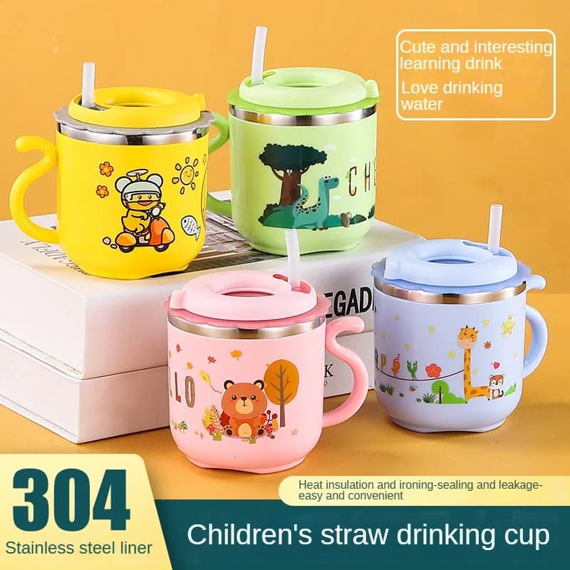 270ML Bambini Acqua Sippy Cup Creativo Del Fumetto Del Bambino Tazza di Alimentazione con Cannucce Bottiglia di Acqua A Tenuta Tazze Per Bambini Portatili