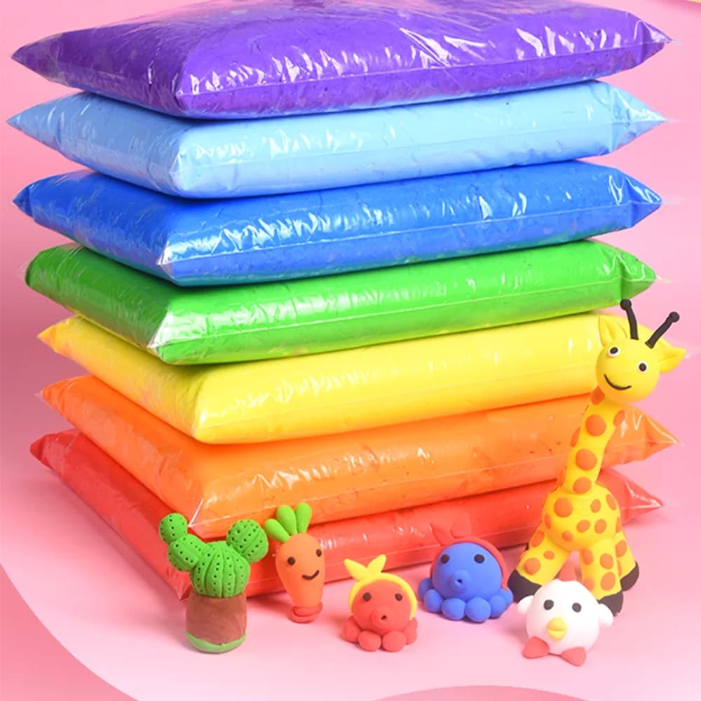12 Colors Air Dry Modeling Clay Set Soft Non-toxic Playdough DIY Animal Doll Craft Kit Early Educational Toy Kids Birthday Gift